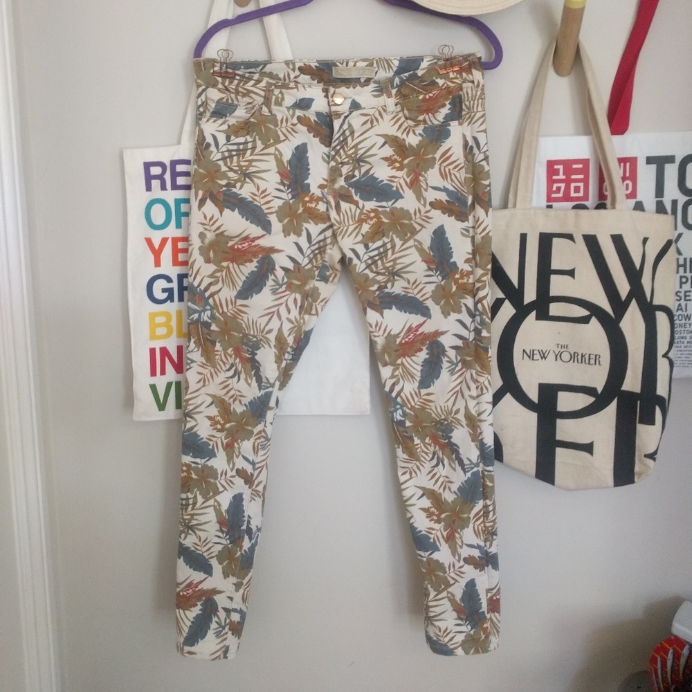 Floral jeans